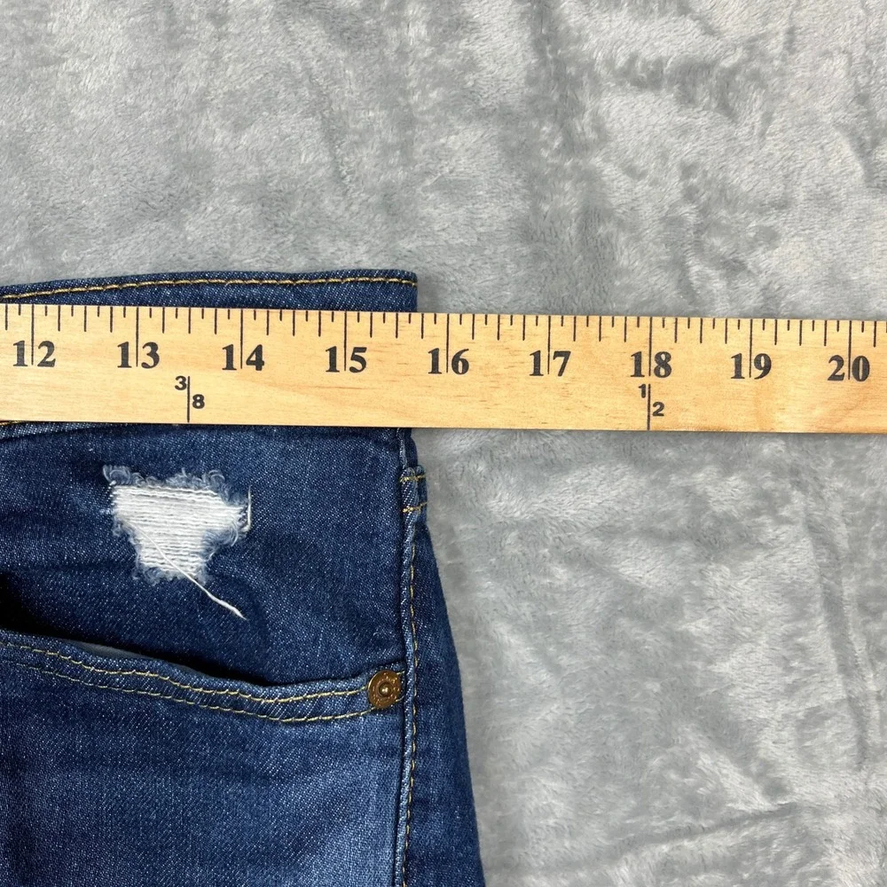 Levis 511 Slim Fit Jeans Mens 31x32 Dark Wash Blue Distressed Ripped